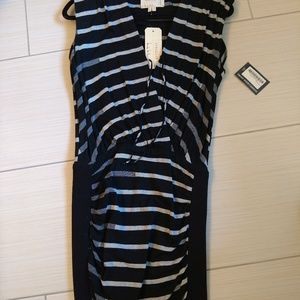 Nicole Miller Striped Jersey Tie Dress
